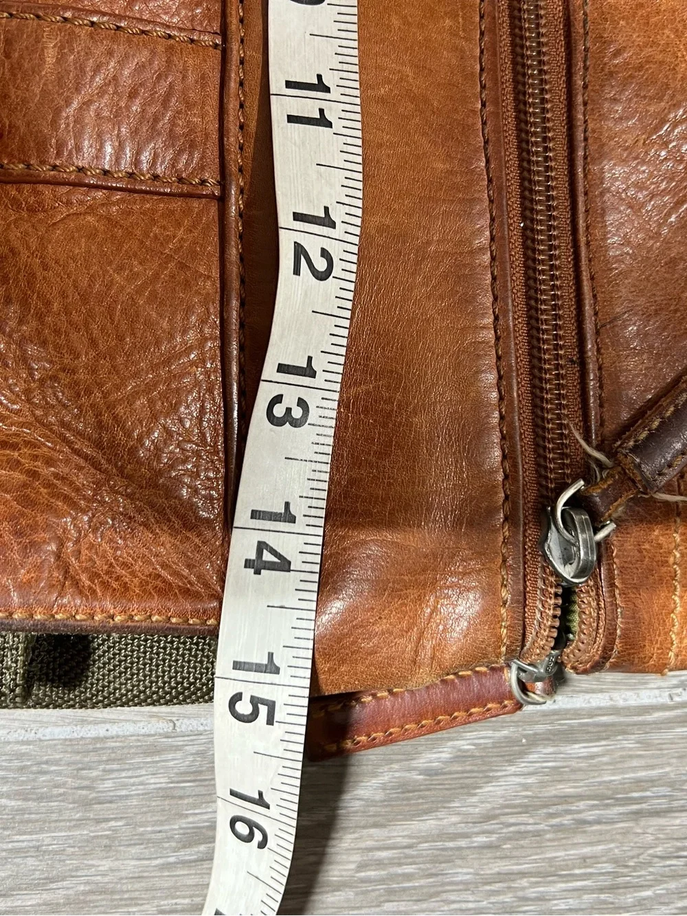 Vintage Bosca Ballistic Nylon and Amber Brown Leather Slim Messenger Bag